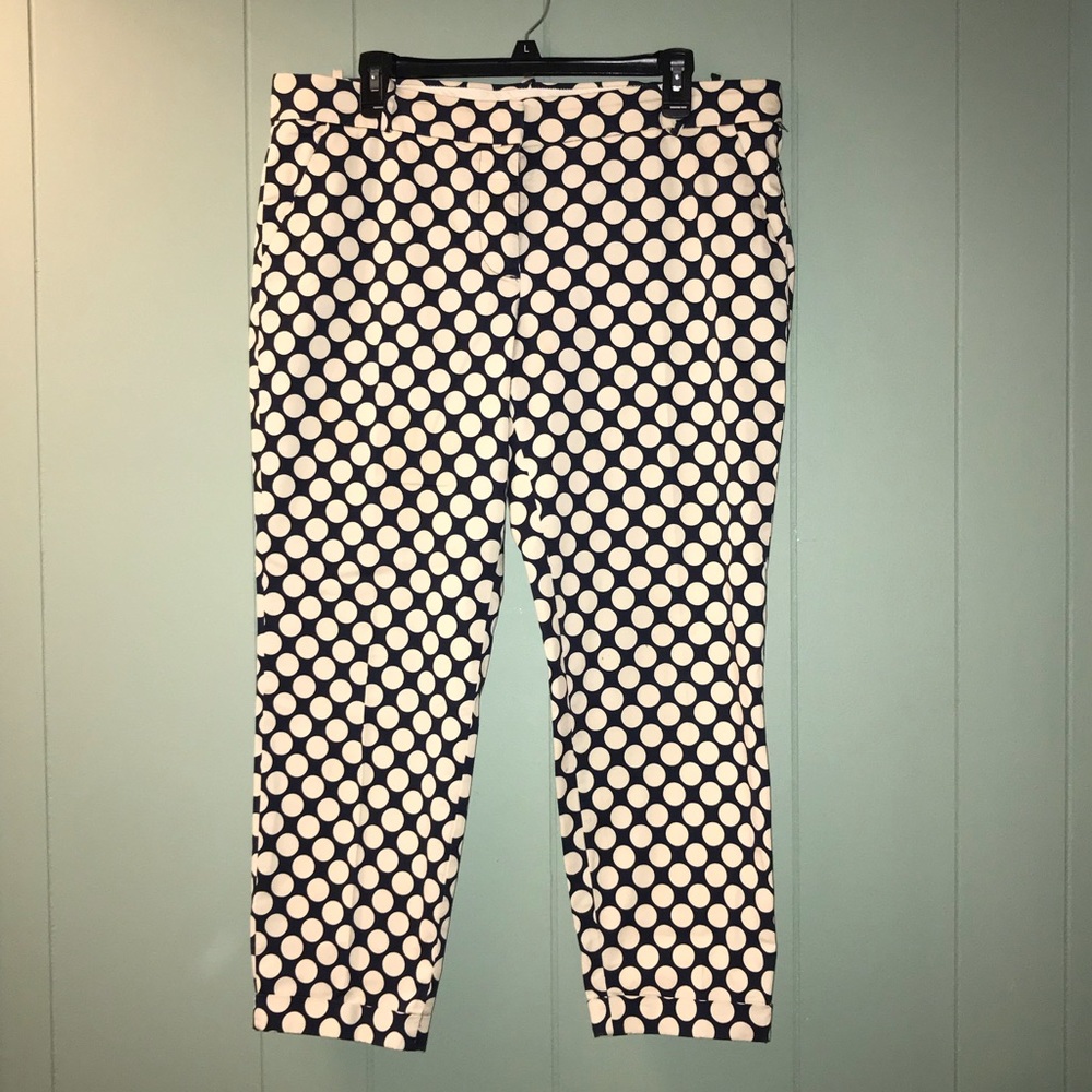 J crew | polka dot cafe Capri cuffed chino pants
